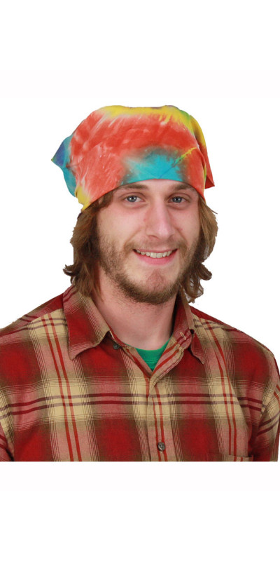 Multi Spiral Tie-dyed Bandana 22x22