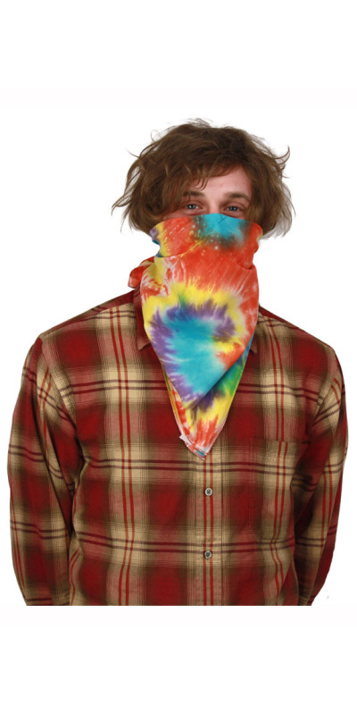 Multi Spiral Tie-dyed Bandana 22x22