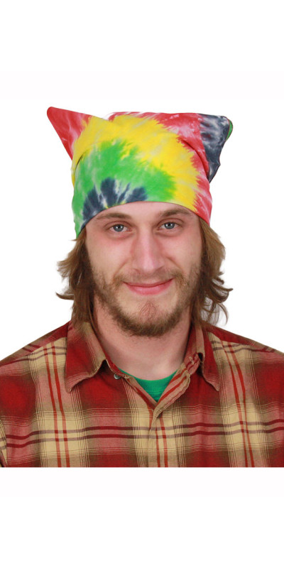 Tie-Dyed Rasta Spiral Bandana 22x22
