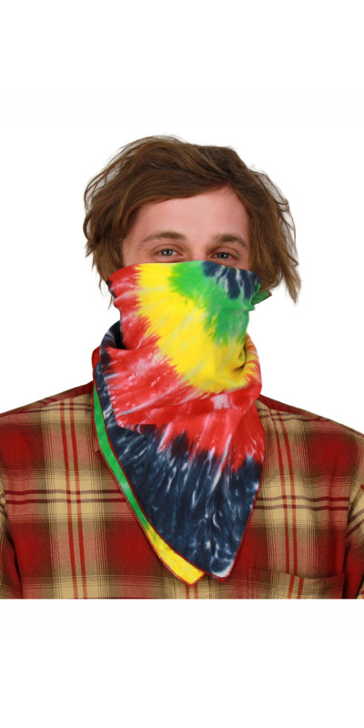 Tie-Dyed Rasta Spiral Bandana 22x22