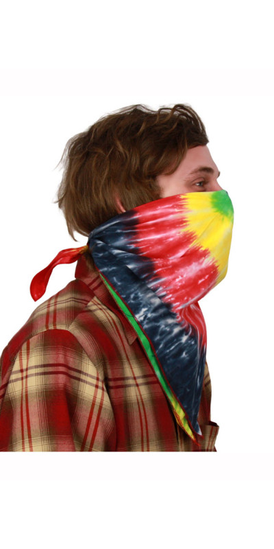 Tie-Dyed Rasta Spiral Bandana 22x22