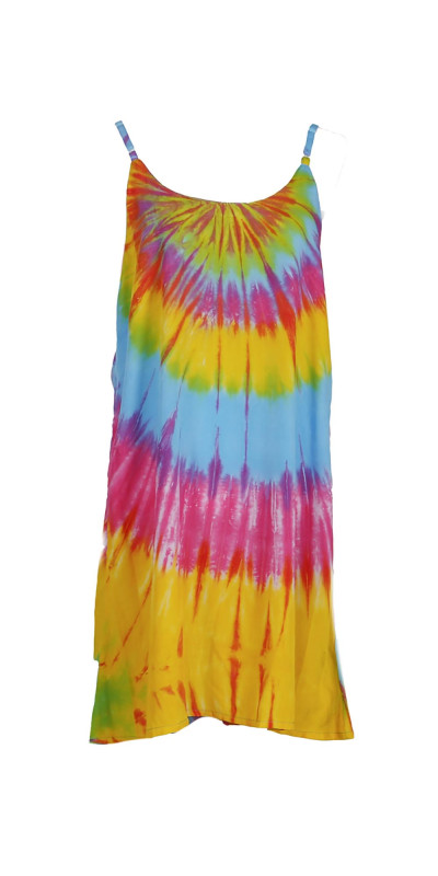 Hary Dary Adjustable Strap Slip Dress Rainbow Tie Dye