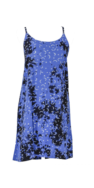 Hary Dary Adjustable Strap Slip Dress Blue Moons
