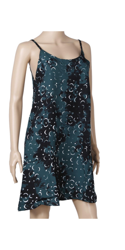 Hary Dary Adjustable Strap Slip Dress Green Moons