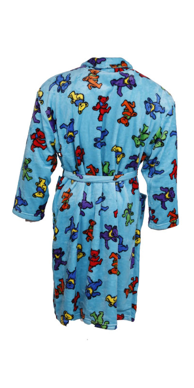 Grateful Dead Fleece Robe Turquoise Bears