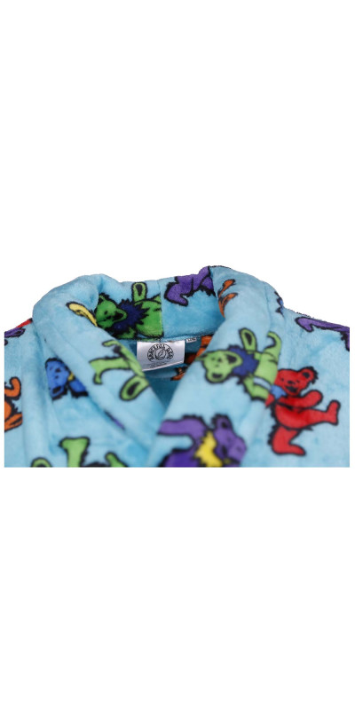 Grateful Dead Fleece Robe Turquoise Bears