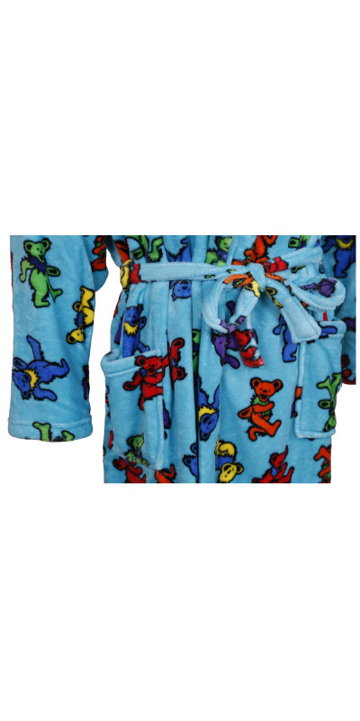 Grateful Dead Fleece Robe Turquoise Bears