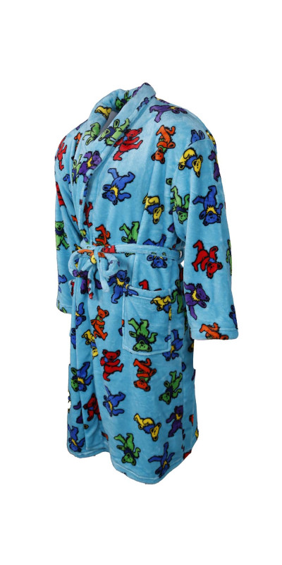 Grateful Dead Fleece Robe Turquoise Bears