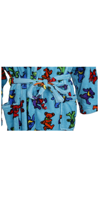 Grateful Dead Fleece Robe Turquoise Bears