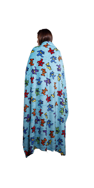 Grateful Dead Turqouise Bear Fleece Throw Blanket 50x60 *SALE*