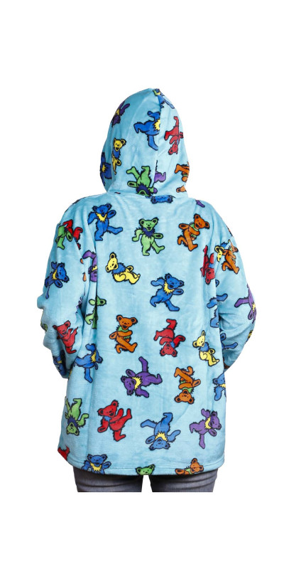 Grateful Dead Fleece Pull Over Hoodie Turquoise Bears