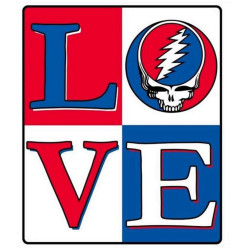 Grateful Dead Love Steal Your Face Fleece Throw Blanket 50x60 *SALE*