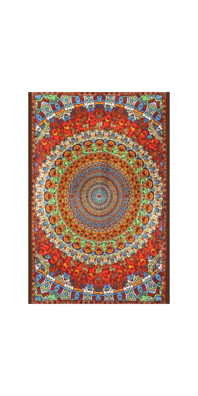 3D Grateful Dead Bear Vibrations Mini Tapestry 30x45