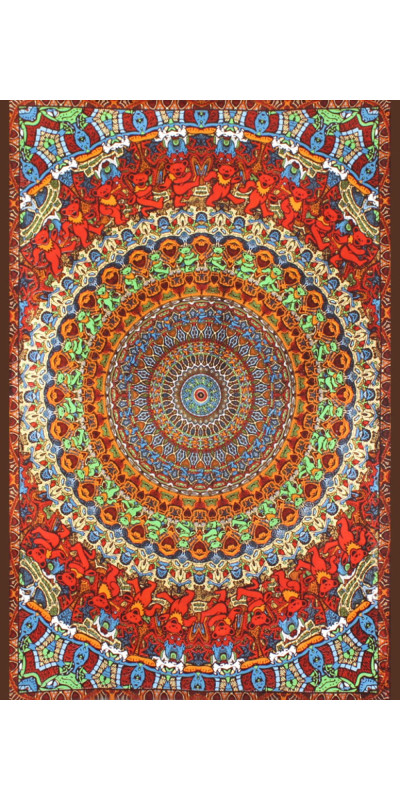3D Grateful Dead Bear Vibrations Mini Tapestry 30x45