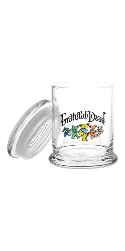 Bear Parade Grateful Dead Glass Jar with Pop Top 1/2 Oz