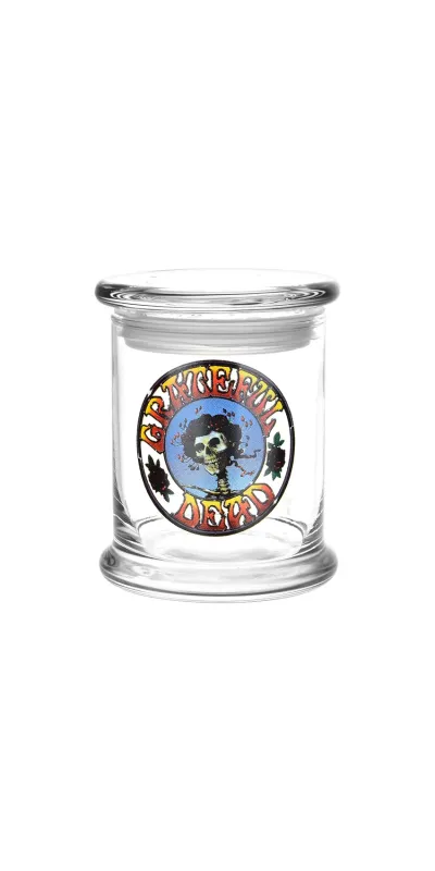 Bertha Grateful Dead Glass Jar with Pop Top 1/2 Oz