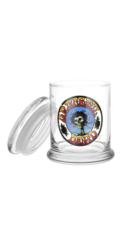 Bertha Grateful Dead Glass Jar with Pop Top 1/2 Oz