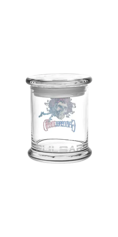 Bertha Grateful Dead Glass Jar with Pop Top 1/2 Oz