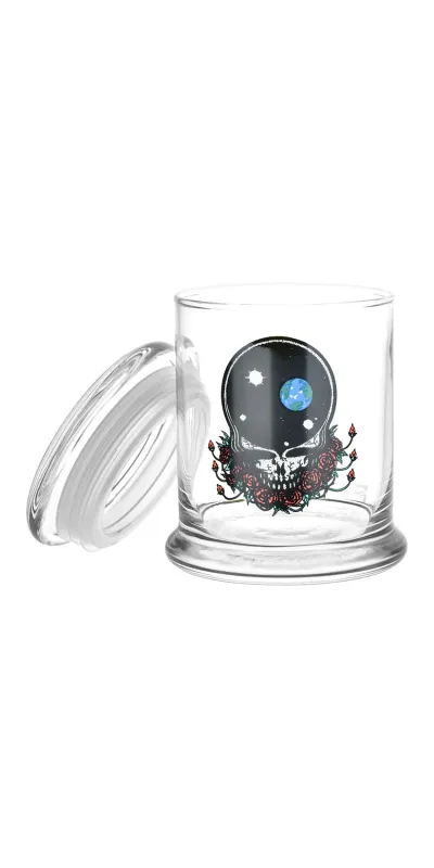 Space Your Face Grateful Dead Glass Jar with Pop Top 1/2 Oz