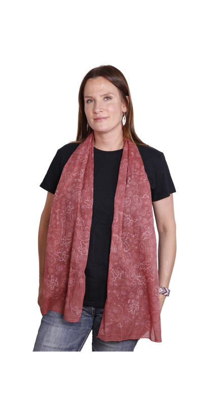 Grateful Dead Long Fashion Scarf Dancing Bears Marsala Paisley