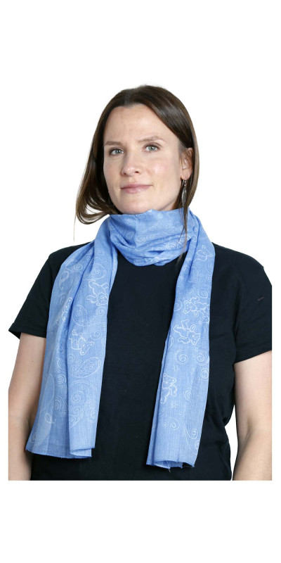 Grateful Dead Long Bear Fashion Scarf Dancing Bears Blue Paisley