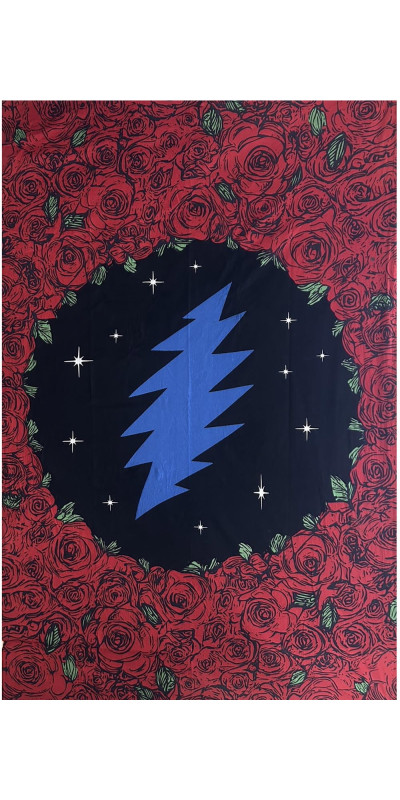 3D Grateful Dead Lightning Bolt Roses Tapestry