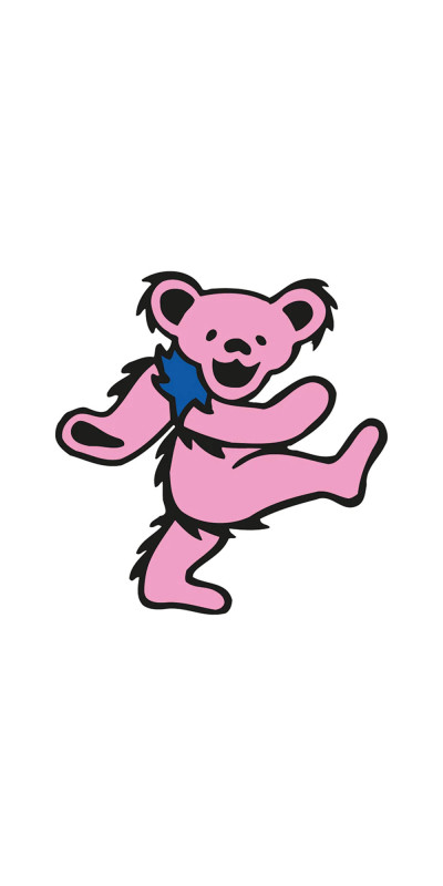 Grateful Dead Pink Bear Temporary Tattoo 2"