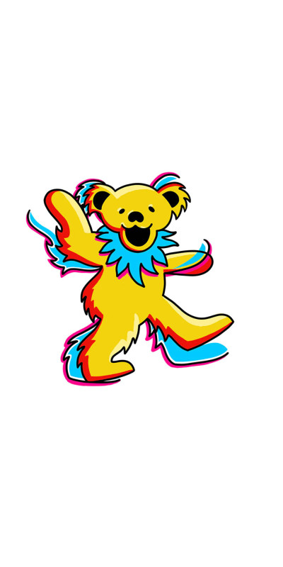 Grateful Dead Yellow Bear Temporary Tattoo 2"