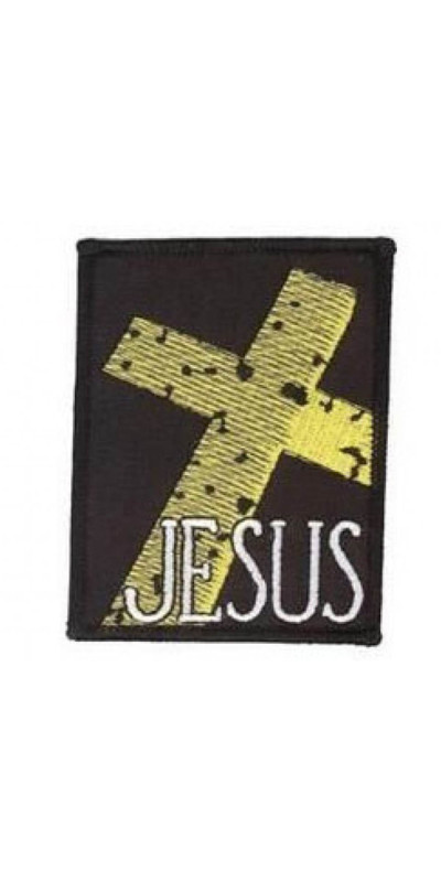 Jesus Stone Cross Patch 3.5"