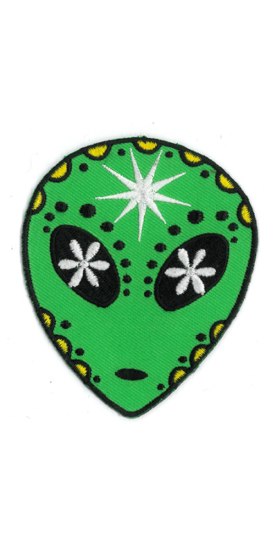 Alien Sugar Skull Patch 3.25"