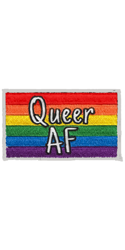 Queer AF Patch 3.5" White Border