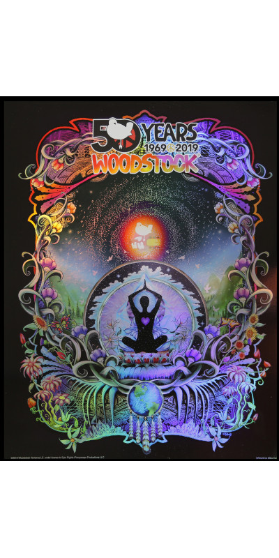 Woodstock We Are Stardust 50th Anniversary Foil Poster 12x16 Inches  *CLEARANCE*