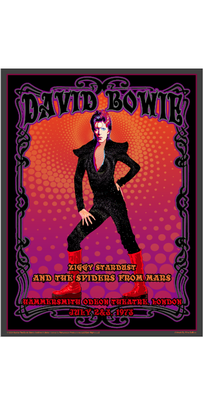 David Bowie Concert Poster 18x24 Inches Artwork by Mike DuBois