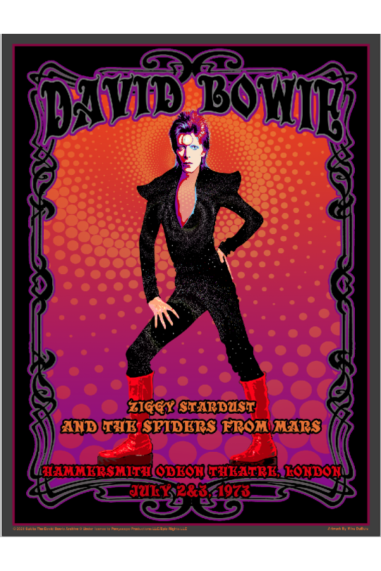 David Bowie Concert Poster 18x24 Inches Artwork by Mike DuBois