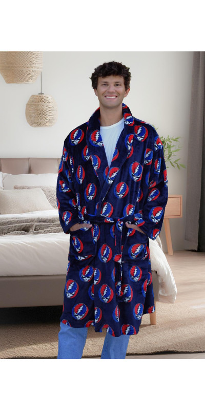 Grateful Dead Fleece Robe Navy SYF