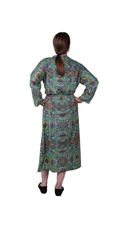Silky Green Paisley Robe