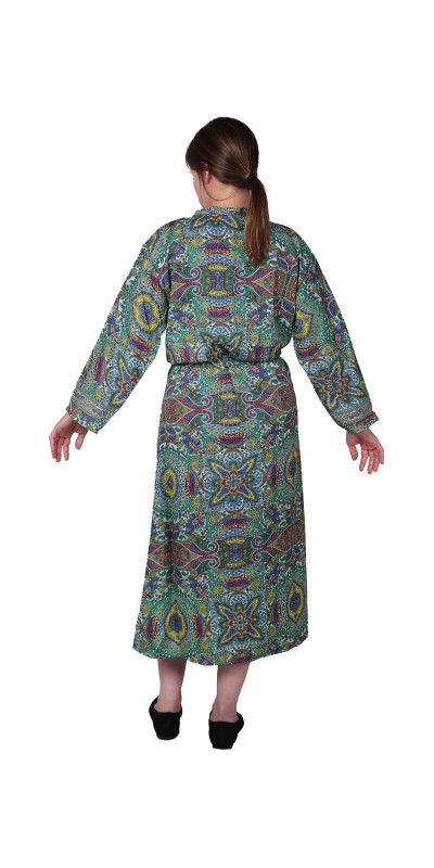 Silky Green Paisley Robe