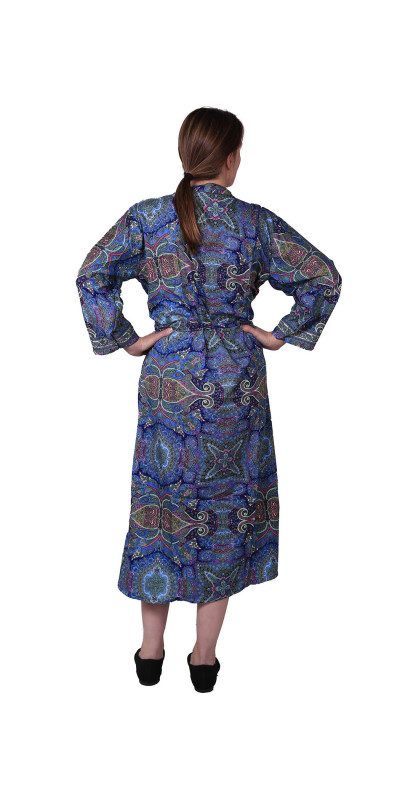Silky Blue Paisley Robe