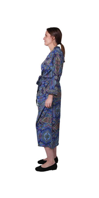 Silky Blue Paisley Robe