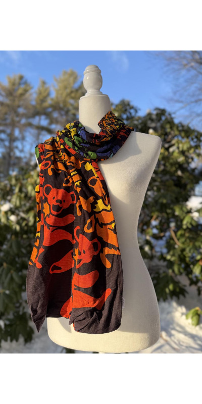 Grateful Dead Long Warm Fashion Scarf Spiral Bears