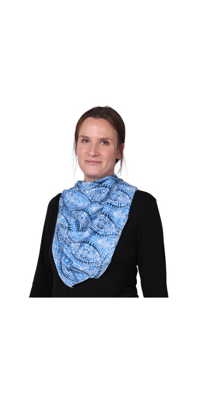 SIlky Square Scarf 42x42" Blue Tie Dye