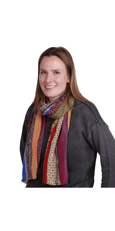 SIlky Sari Medley Strip Scarf  20x60