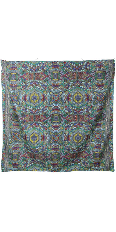 SIlky Square Scarf 42x42" Green Paisley
