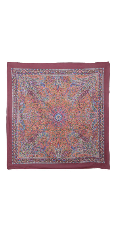 Burgundy Paisley Sheer Cotton Scarf 30x40