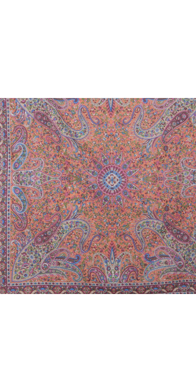 Burgundy Paisley Sheer Cotton Scarf 30x40