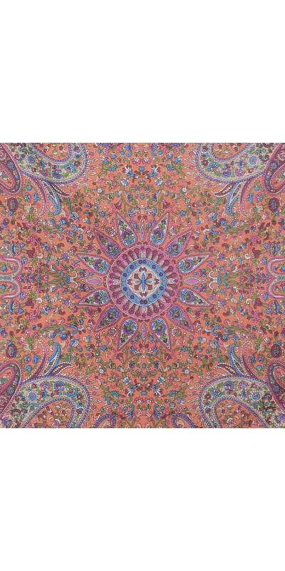 Burgundy Paisley Sheer Cotton Scarf 30x40