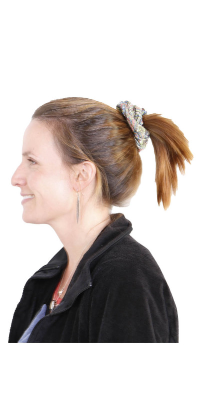 Wholesale Lot of 12 Assorted Rayon Hippie Hair Scrunchies  **SALE**