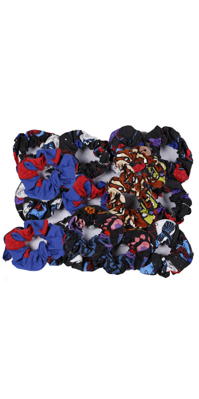 Wholesale Lot of 12 Assorted Cotton Hippie Hair Scrunchies