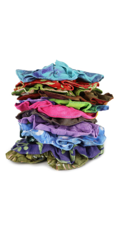 Batik Hair Scrunchie Wholesale Lot - 15 Assorted Colors