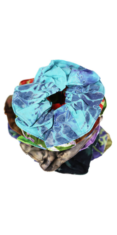 Batik Hair Scrunchie Wholesale Lot - 15 Assorted Colors